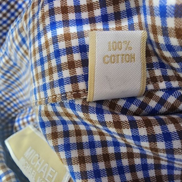 Michael Michael Kors Micro Check Button Front Shirt Men's Size‎ 17 32/33 - Picture 8 of 9
